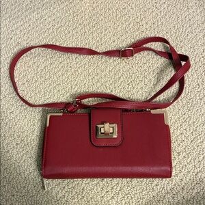 Elegant Red Women's Crossbody Bag
